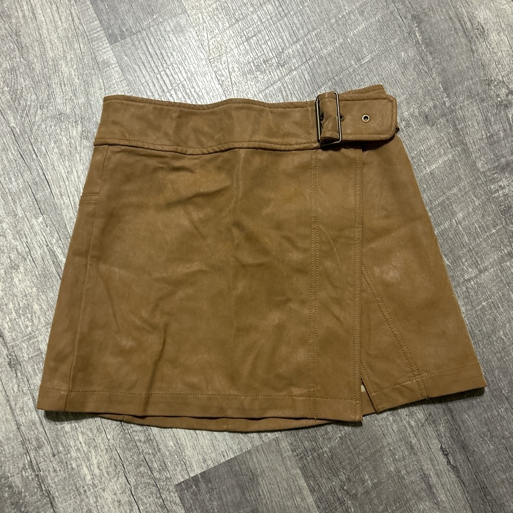 NWT free people Tan Women's Skirt with Buckle Detail